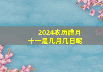 2024农历腊月十一是几月几日呢