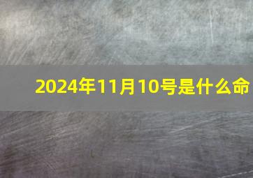 2024年11月10号是什么命