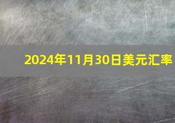 2024年11月30日美元汇率