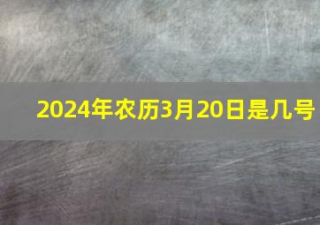 2024年农历3月20日是几号