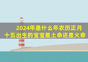 2024年是什么年农历正月十五出生的宝宝是土命还是火命