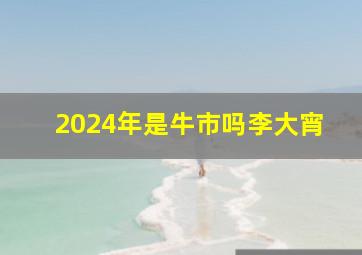 2024年是牛市吗李大宵