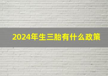 2024年生三胎有什么政策