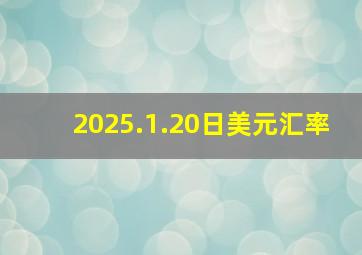 2025.1.20日美元汇率