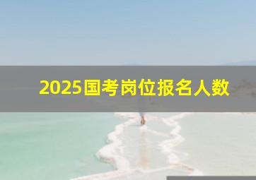 2025国考岗位报名人数