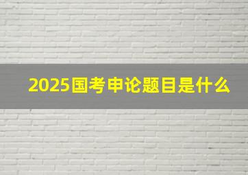 2025国考申论题目是什么