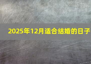 2025年12月适合结婚的日子