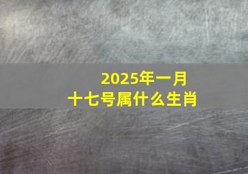 2025年一月十七号属什么生肖