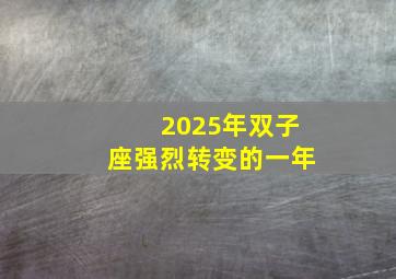 2025年双子座强烈转变的一年