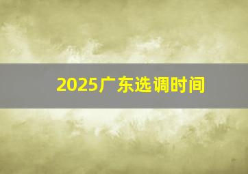 2025广东选调时间