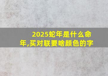 2025蛇年是什么命年,买对联要啥颜色的字