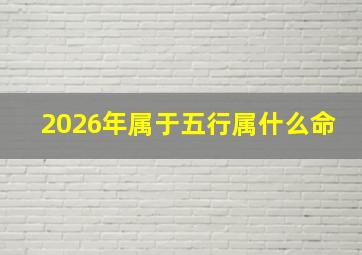 2026年属于五行属什么命