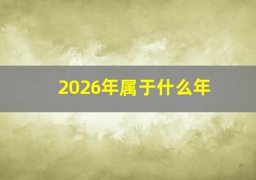 2026年属于什么年