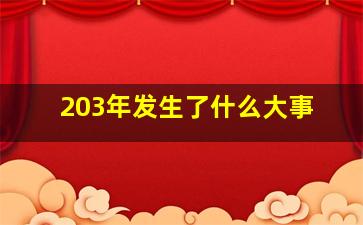 203年发生了什么大事