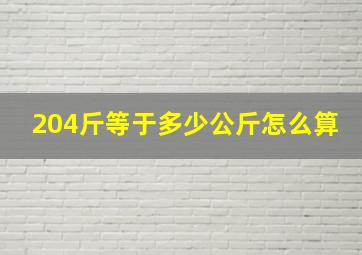 204斤等于多少公斤怎么算