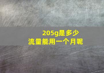 205g是多少流量能用一个月呢