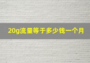 20g流量等于多少钱一个月