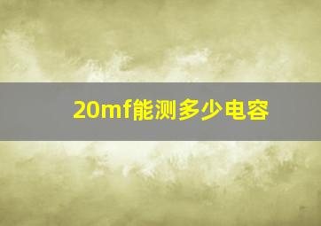 20mf能测多少电容