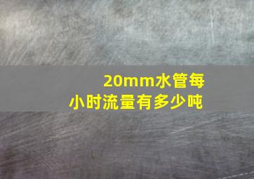 20mm水管每小时流量有多少吨