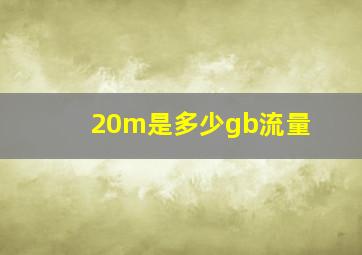 20m是多少gb流量