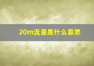 20m流量是什么意思