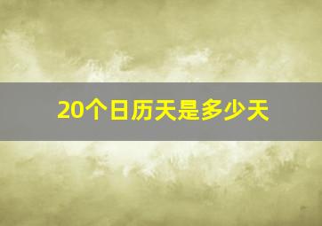 20个日历天是多少天