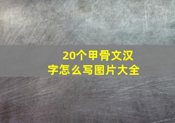 20个甲骨文汉字怎么写图片大全