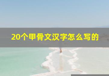 20个甲骨文汉字怎么写的