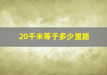 20千米等于多少里路