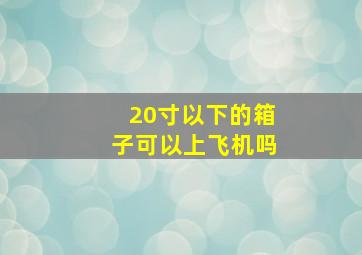 20寸以下的箱子可以上飞机吗