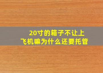 20寸的箱子不让上飞机嘛为什么还要托管