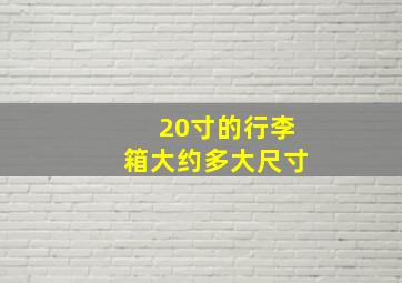 20寸的行李箱大约多大尺寸