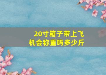 20寸箱子带上飞机会称重吗多少斤