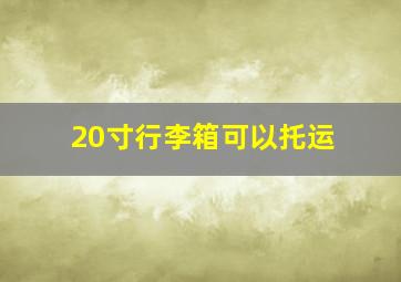 20寸行李箱可以托运