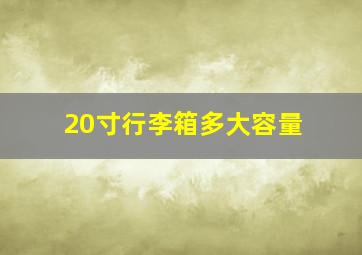 20寸行李箱多大容量