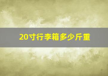 20寸行李箱多少斤重