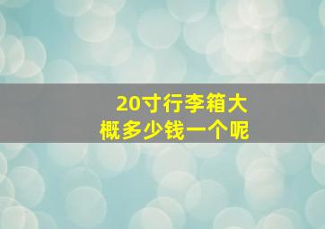 20寸行李箱大概多少钱一个呢