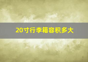 20寸行李箱容积多大