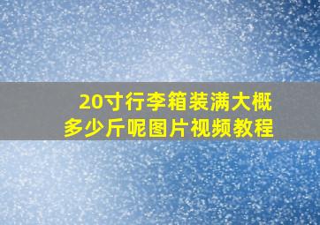 20寸行李箱装满大概多少斤呢图片视频教程