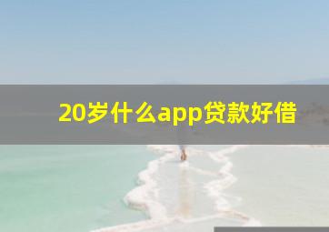 20岁什么app贷款好借