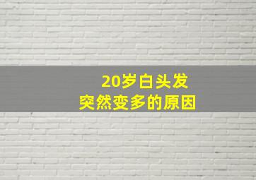 20岁白头发突然变多的原因