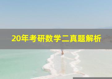 20年考研数学二真题解析