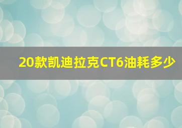 20款凯迪拉克CT6油耗多少