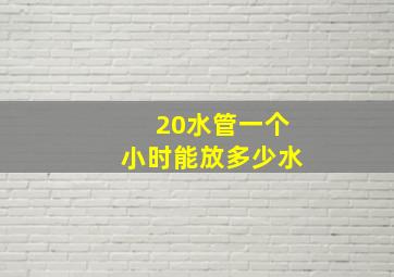 20水管一个小时能放多少水