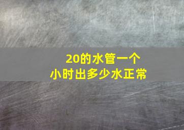 20的水管一个小时出多少水正常