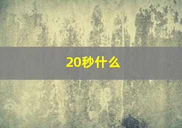 20秒什么