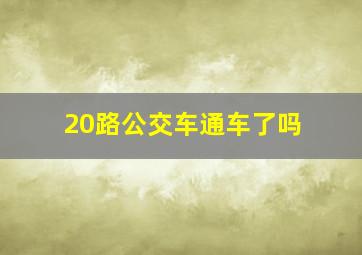 20路公交车通车了吗