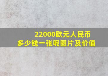 22000欧元人民币多少钱一张呢图片及价值