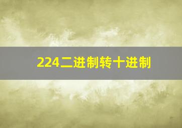 224二进制转十进制