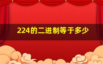 224的二进制等于多少